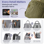 RUVALINO Diaper Bag Backpack, Multifunction Travel Pack Maternity Baby Changing Bags, Large Capacity, Waterproof, Olive Green
