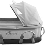 SUNVENO Portable Hand Held Bassinet for Baby with Canopy, Foldable Hand-Held Travel Cradle, 6 Carry Handles, Breathable Mesh, Water-Resistant Bottom, Indoor & Outdoor Baby Travel Bed