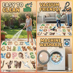 FTBNIQWRHN Kids Rugs for Playroom - 2.5x4 Feet ABC Rug for Toddler Children Educational Learning Animal, Alphabet Rug Kids Play Mat Nursery Bedroom Kindergarten Decor, Beige