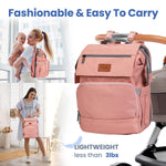 PILLANI Baby Diaper Bag Backpack - Baby Bags for Girls - Diaper Backpack - Large Pink Diaper Bags for Baby Girl w/Changing Pad - Baby Gifts for Girls, Baby Girl Gifts, Newborn Essentials Stuff for Mom