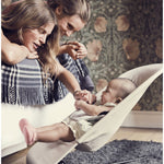 BabyBjörn Bouncer Balance Soft, Cotton/Jersey, Beige/Gray 2-in-1 Adjustable Baby Bouncer Seat and Toddler Chair, Newborn to Toddler (8-29 lbs), 4 Positions, Lightweight & Portable