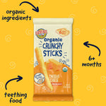 Earth's Best Organic Baby Food, Dissolvable Teething Snack for Babies 6 Months and Older, Cheddar Cheese Crunchy Sticks, .56 oz Pack (Pack of 5)