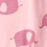 Simple Joys by Carter's Baby Girls' Cotton Sleeper Gown, Pack of 3, Light Pink Bunny/White Rainbow/Elephants, 0-3 Months
