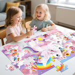 Jumbo Floor Puzzle for Kids,48 Piece Unicorn Large Jigsaw Puzzles,Cute Puzzle for Toddler Ages 3-5,Fun Educational Toy Easter Gift for Boys & Girls Ages 4-8