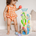 Melissa & Doug Rollables Wooden Ocean Slide Infant and Toddler Toy (5 Pieces) Ocean Themed Toys For Toddlers, Early Learning Toys For Infants And Toddlers Ages 1+ - FSC Certified