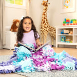 Melissa & Doug Created by Me! Butterfly Fleece Quilt No-Sew Craft Kit (48 Squares, 4 feet x 5 feet)