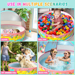 Kiddle Baby Pool with Canopy, Pop-Up Above Ground Pool, Foldable Infant Wading Pool for Toddlers 1-3, Baby Beach Tent, Portable Water Play Sum Toys for Child