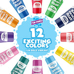 Tub Works® Bath Paint Soap, 12 Pack | Non-Toxic, Washable Bathtub Paint for Toddlers & Kids | Finger Paint in the Tub | Ideal Toddler Bath Toys for Creative Kids Bath | Easy-to-Clean