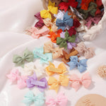 doboi 60PCS 2'' Baby Hair Clips Small Bows Fully Lined Grosgrain Boutique Solid Ribbon Mini Bows for Girls Teens Infants Kids Toddlers Newborn