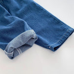 Moonker Toddler Baby Boys Baggy Jeans Loose Wide Leg Straight Elastic Waist Casual Denim Pants Summer Barrel Boy Clothes Infant Newborn Capris Vintage Y2K Joggers Retro Bottom Blue 3-6 Months