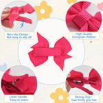 Hair Clips for Girls - 42PCS Fully Lined Hair Bows, Alligator Clips in 21 Color Pairs for Toddlers, Kids, and Teens