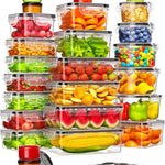 40 Piece Food Storage Containers with Lids(20 Containers & 20 Lids), BPA-Free Plastic Food Containers for Kitchen Storage and Organization, Leak Proof Meal Prep Container, Includes Labels & Pen