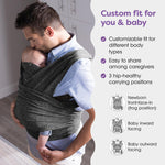 Boppy ComfyFit Adjustable Baby Carrier, 8-35lbs, Heathered Gray, Hybrid Carrier, Newborn to Toddler with Adjustable Straps & Comfort of A Baby Wrap