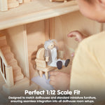 PlanToys® Grandfather Dollhouse Figure - Fair Skin Tone | Poseable 1:12 Scale Dollhouse People | Montessori Pretend Play Doll with Bendable Arms & Legs | Eco-Friendly Wooden Figurine for Kids