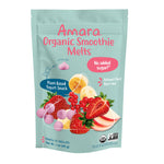 Amara Organic Smoothie Melts package with fruit illustration on a light blue background