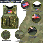 Metemot Kids Army Costume for Boys, Military Soldier Costume with Army Toys, Boys Halloween Costume with Camouflage Vest, Solider Boy Dress up age 3-12…