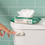 The Honest Company Plant-Based Flushable Wipes | 99% Water, Hypoallergenic, EWG Verified, Safe to Flush | Fragrance Free, 126 Count