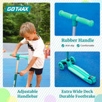 Gotrax KS1 Kids Kick Scooter, LED Lighted Wheels and 3 Adjustable Height Handlebars, Lean-to-Steer & Widen Anti-Slip Deck, 3 Wheel Scooter for Boys & Girls Ages 2-8 and up to 110 Lbs (Green)