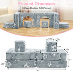 furlinkhm Modular Kids Play Couch, Kids Couch for Playroom Bedroom, Glow in The Dark, 5 Seconds Instant Expansion, Glowing Football, Grey