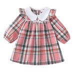 Little Girls Clothes 3t 4t Girl Fall Clothes Cute Bright Pink Plaid Winter Kids Dress Toddler Long Sleeve Swing Checkered Dresses Toddler Outfit
