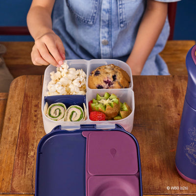 b.box Harry Potter Mini Lunch Box Kids | 4.25 Cup Leak Proof Bento Box for Kids Ages 3+ | 3 Compartment Snack Containers, School Lunch Container, Dishwasher Safe, BPA-Free, PFAS-Free