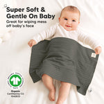 KeaBabies Organic Cotton Burp Cloths Baby Girl, Boy - 6-Pack Large Burping Clothes for Babies, Spit Up Rags, Super Soft & Absorbent Newborn Wash Towels, Gender Neutral, Non-Shrink (Stria, Granite)