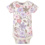 Gerber Baby Girls' 4-Pack Short Sleeve Onesies Bodysuits, Bunny Ballerina Purple, 3-6 Months