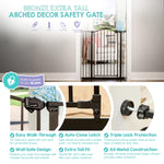 Regalo 36" Extra Tall Home Accent Arch Baby Gate for Doorways & Bottom of Stairs, Pressure Mount for Babies, Toddlers & Pets, Ages 6-24 Months, Tested & Safe, White