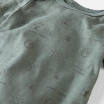 little planet by carter's unisex-baby 3-pack Long Sleeve Bodysuits made with Organic Cotton, Veggie Garden/Stripe, 3M