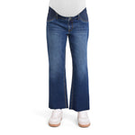 Motherhood Maternity Women's Under The Belly Wide Leg Ankle Denim Pregnancy Jeans with Elastic Inset Panels, Scion Wash, Medium