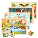 Zeoddler Wooden Puzzles for Toddlers, 4 Pack Animal Jigsaw Puzzles for Kids3-5, 20 Pieces Preschool Learning Activities, Learning & Educational Toys, Gift for Boys, Girls