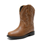 DREAM PAIRS Toddler Boys Girl Cowboy Cowgirl Boots,Brown,5 Toddler