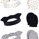 Hudson Baby baby-girls Cotton Headband and Scratch Mitten Set