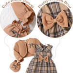 Baby Girl Clothes Toddler Dresses Infant Fall Winter Outfits Little Coat Princess Cardigan Dress Set +Cute Bag
