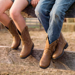 DREAM PAIRS Toddler Boys Girl Cowboy Cowgirl Boots,Brown,5 Toddler