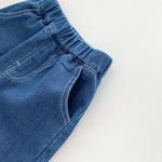 Moonker Toddler Baby Boys Baggy Jeans Loose Wide Leg Straight Elastic Waist Casual Denim Pants Summer Barrel Boy Clothes Infant Newborn Capris Vintage Y2K Joggers Retro Bottom Blue 3-6 Months