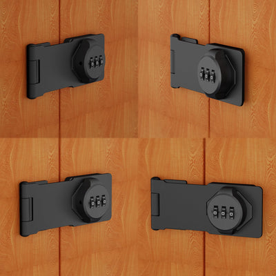 RETRIN 3-Digit Combination Lock, Black, Keyless, Zinc Alloy, Cabinet Door Latch, Easy DIY Installation, Wide Range of Uses