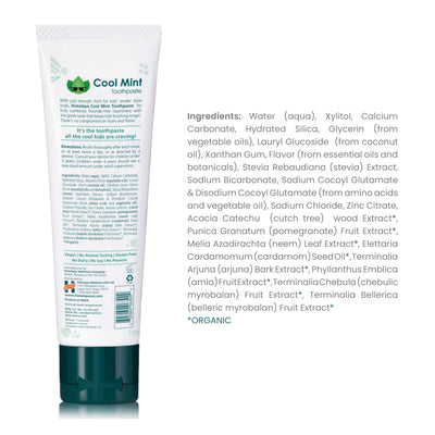 Himalaya Botanique Kids Toothpaste, Cool Mint, Fluoride-Free, Gentle, No Artificial Colors, SLS Free, Gluten Free, Cruelty Free, Vegan, Foaming, 4 Oz, 1 Pack…
