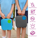 b.box Lunch Box for Big Eaters All Ages - 8.5 Cup Leak Proof Bento Box with 4 Compartments, School Lunch Container with Ice Pack, Dishwasher Safe, BPA-Free, PFAS-Free - Blue Slate