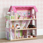 Delta Children Little Gem Dollhouse - 3-Story Dollhouse with 4 Rooms - Includes 16 Accessories - Fits 5-inch Dolls - Pretend Play Dream Gift for Ages 3+