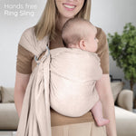 Ring Sling Baby Carrier - USA Lab Tested, 100% Natural Cotton Muslin, Breathable & Ergonomic Ring Sling Sunset Rose