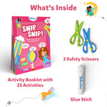 Skillmatics Scissor Skills Activity Book - Snip, Snip Unicorns & Princesses, Easter Basket Stuffers, Art & Craft Kit for Kids, 2 Child-Safe Scissors, 25 Fun Activities, Gifts for Ages 3, 4, 5, 6, 7