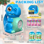 Zerhunt Dinosaur Bubble Machine for Toddler: Automatic Blower with Lights, Large 150ML Tank & Powerful Motor - Produces 15,000+ Colorful Bubbles/Min for Magical Party, Birthday