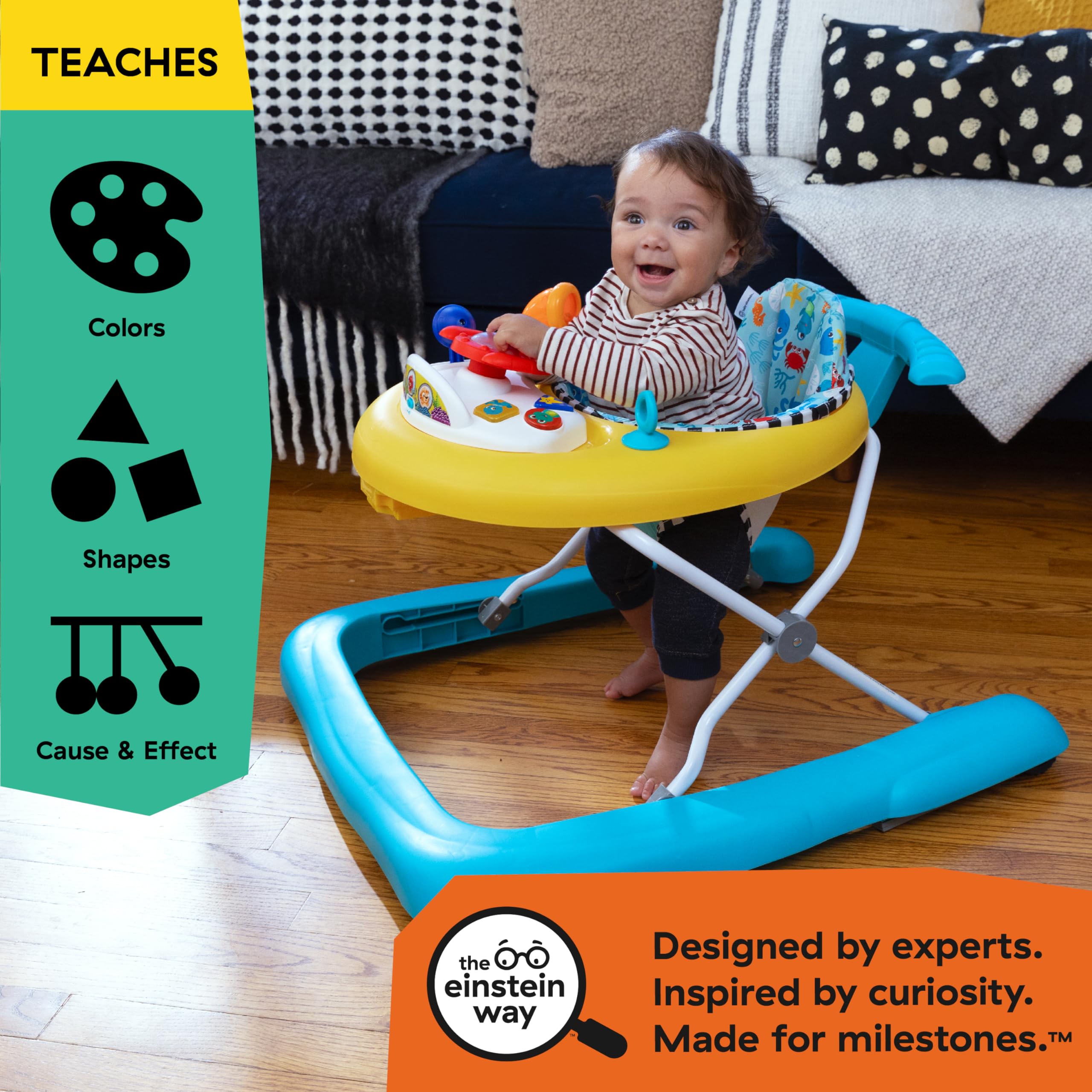 Baby Einstein Ocean Explorers Dive & Discover 3-in-1 Submarine Walker, with Removable Floor-Toy, Ages 6 Months and Up