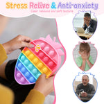 Bubble Fidget Sensory Toys,Cute Push Silicone Squeeze Toy for Autism Anxiety Stress Relief Small Strawberry Toddler Fidgets Party Travel Office Classroom Gifts for Kids Girl Boy Adults