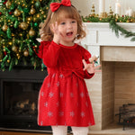 Kucnuzki Baby Girl Clothes 6 9 12 Months Girl Winter Clothes Cute Birthday Tutu Dress Long Sleeve Knee Length Dark Red Fairy Holiday Party Dress Baby Outfit