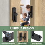 Mixizigoz Barn Door Lock Latch, 90/180 Degree Flip Sliding Door Latch for Garage, Bedroom, Cabinet, Sturdy Zinc Alloy Security 90 Degree Lock (Black-1 Pc)