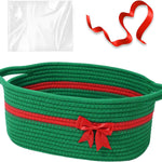Degeyoyo Baskets for Gifts Empty, Gift Basket, Bow Basket for Gifts, 12" x 8" x 5" Small Baskets with Gift Bag and Ribbon for Organizing, Christmas, Birthday, Baby Shower