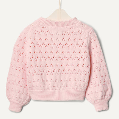 Amazon Essentials Baby Girls' Lightweight Cotton Cardigan Sweater, Light Pink, 24 Months