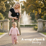 ELDOMA Black Baby Wrap Carrier - Lightweight, Breathable Baby Sling, Hands Free Baby Carrier Sling, Baby Carriers from Newborn to Toddler, (7-35 lbs / 3-15kg)